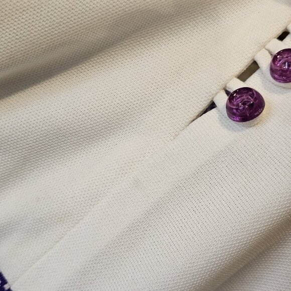 VTG Purple Babydoll Day Dress Knit Polyester Sz 10 Below Knees Cottage - Picture 8 of 11